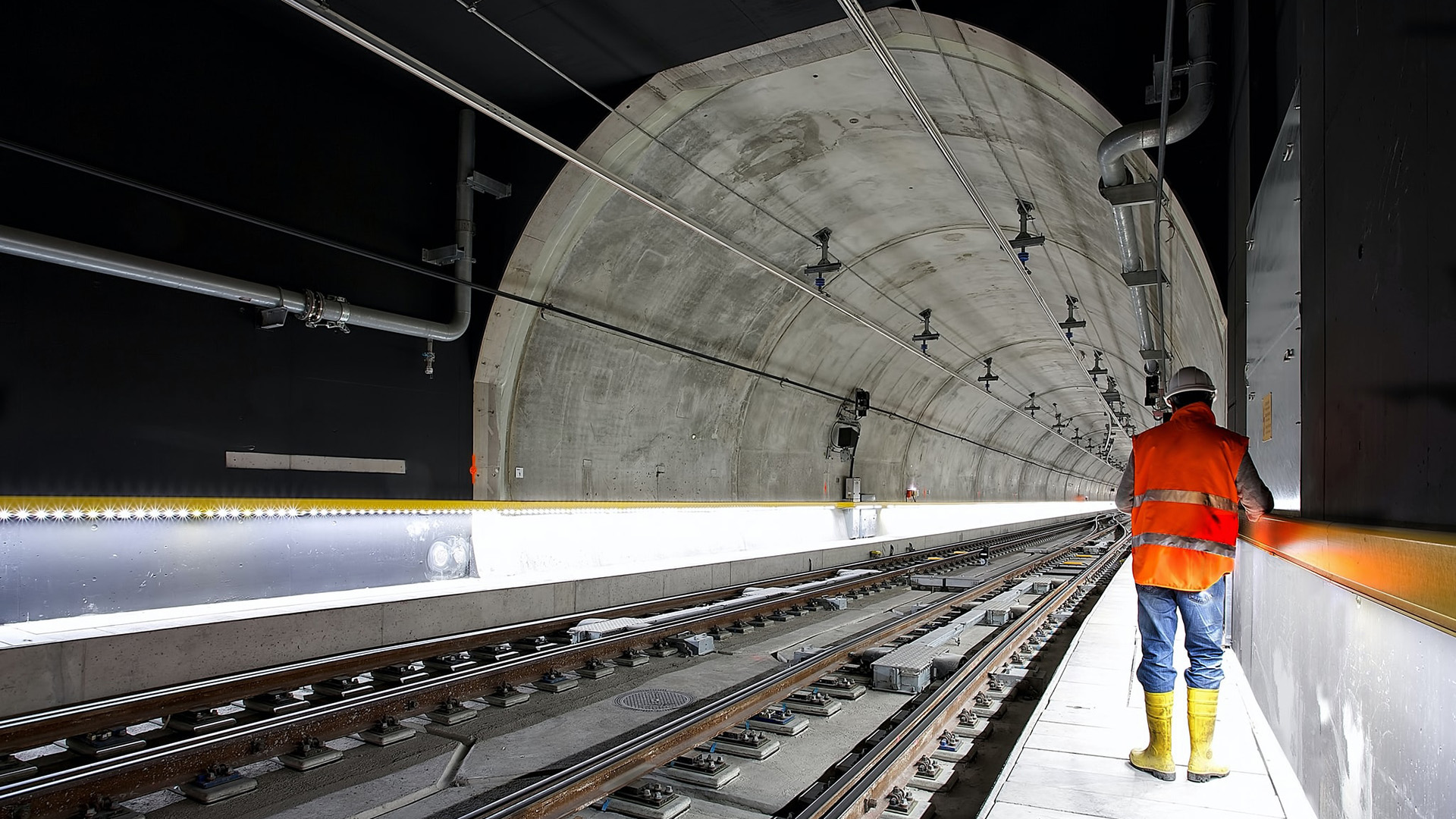 engineer in subway tunnel